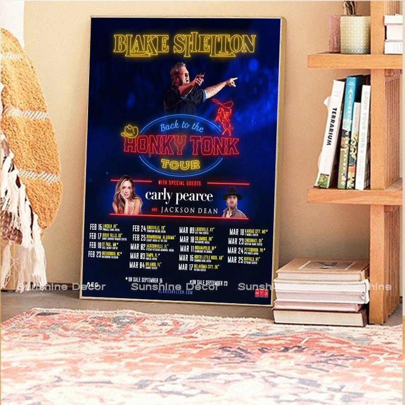 Blake Shelton 2023 Tour (back To The Honky Tonk Tour) Poster — Posters & Prints