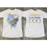 Boston World Tour Concert 1987 T-shirt, Boston Rock Band Tour