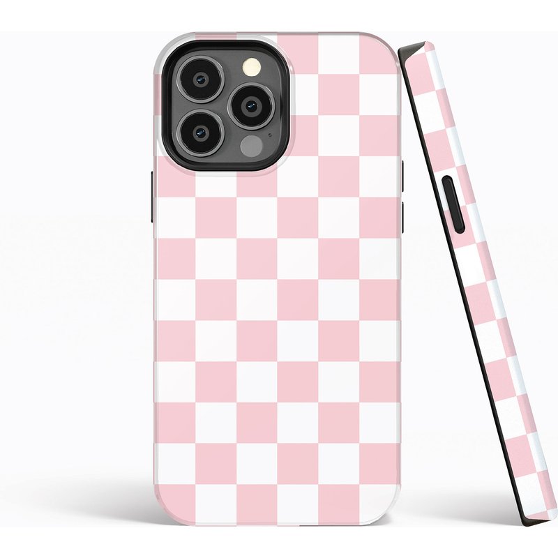Pink White Checkered Iphone Case — Coque de téléphone