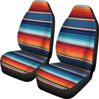 Side Airbag Compatible Serape Blue Orange Seat Covers — Car Seat Protectors