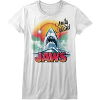 Jaws Women's T-shirt | Amity Island Beach Shark Airbrush Graffiti White — T-shirts pour hommes