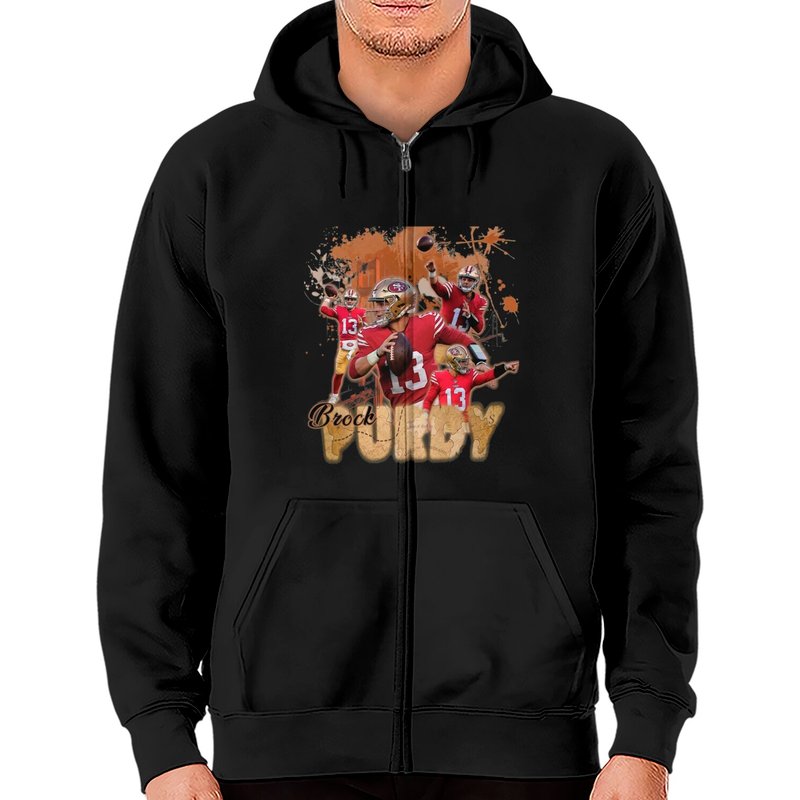 Brock Purdy Zip Hoodies - San Francisco Brock Purdy Zip Hoodies — Sweats à capuche pour hommes