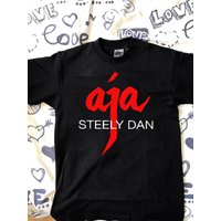 Steely Dan Aja Jazz Rock Band Album Logo Black Tshirt
