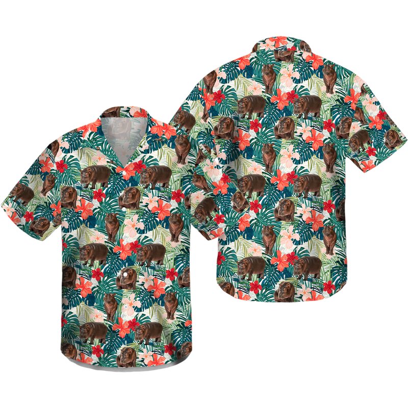 Hippo Hawaiian Shirt — Mens Casual Shirts