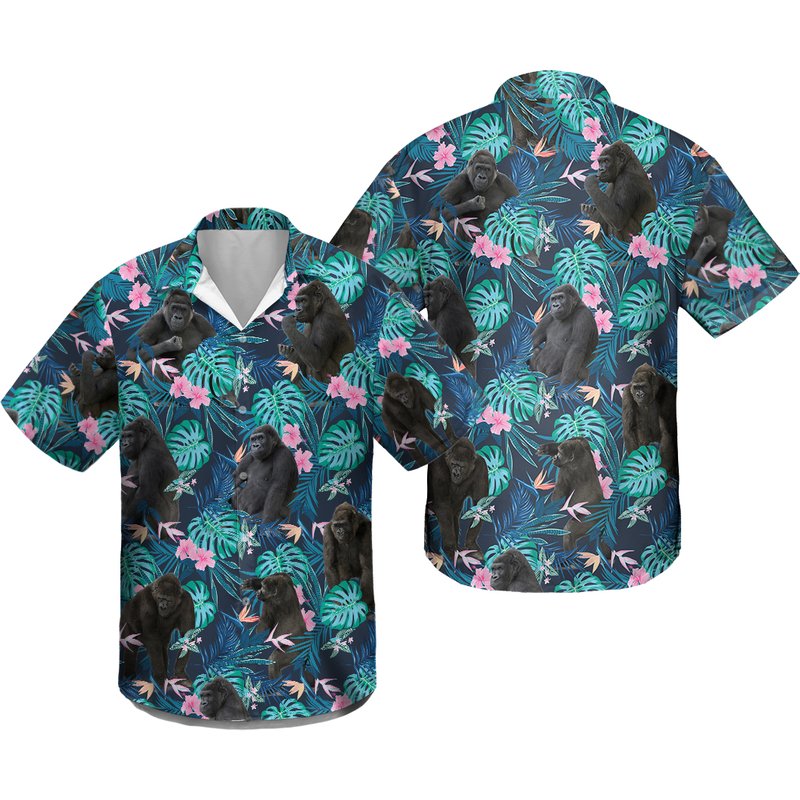 Funny Gorilla Hawaiian Shirt — Mens Casual Shirts