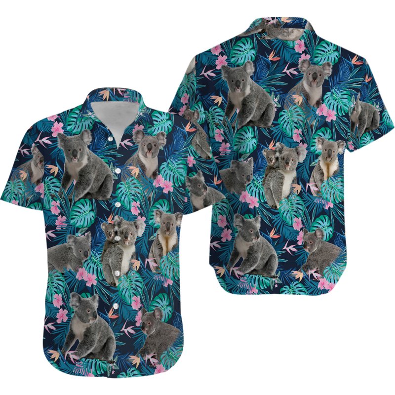 Funny Koala Hawaiian Shirt — Mens Casual Shirts