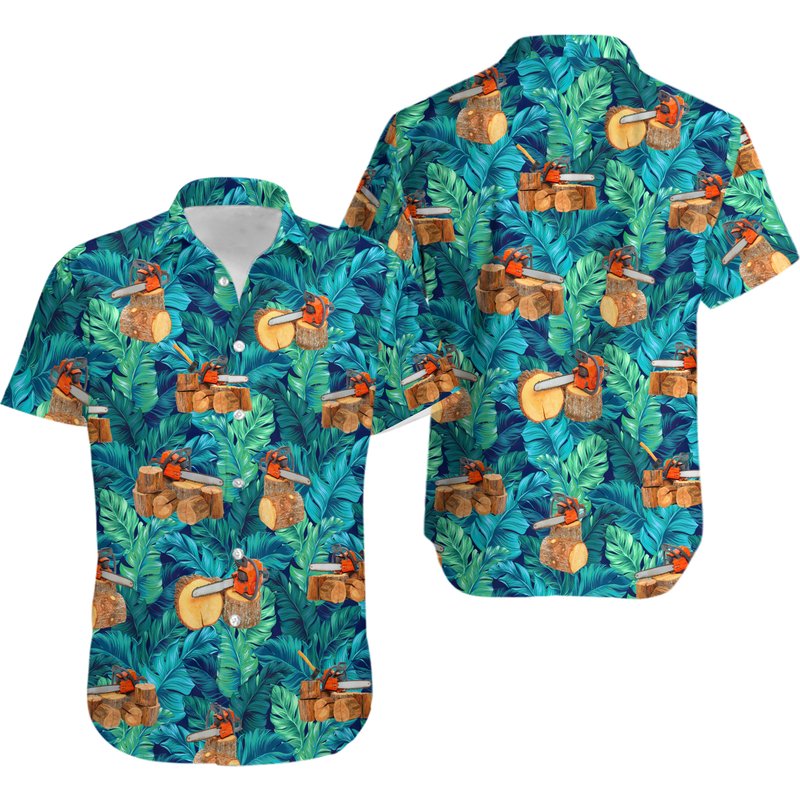 Chainsaw Arborist Hawaiian Shirt