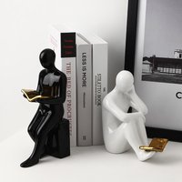 Reading Bookends For Shelves, Ceramic Home Decor Statues And Sculptures