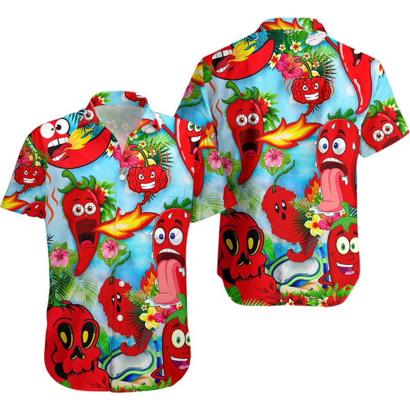 Funny Chili Peppers Edition Hawaiian Shirt — Chemises décontractées pour hommes