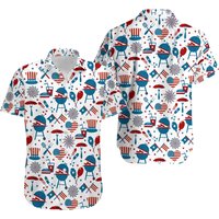 3d 4th Of July Unisex Hawaiian Shirt — Chemises décontractées pour hommes