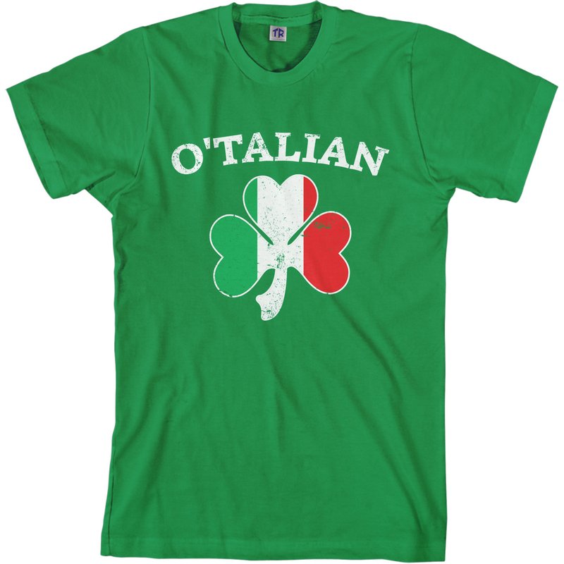 O'talian Italian Irish Shamrock Men's Short Sleeve Or Long Sleeve T-shirt — T-shirts pour hommes