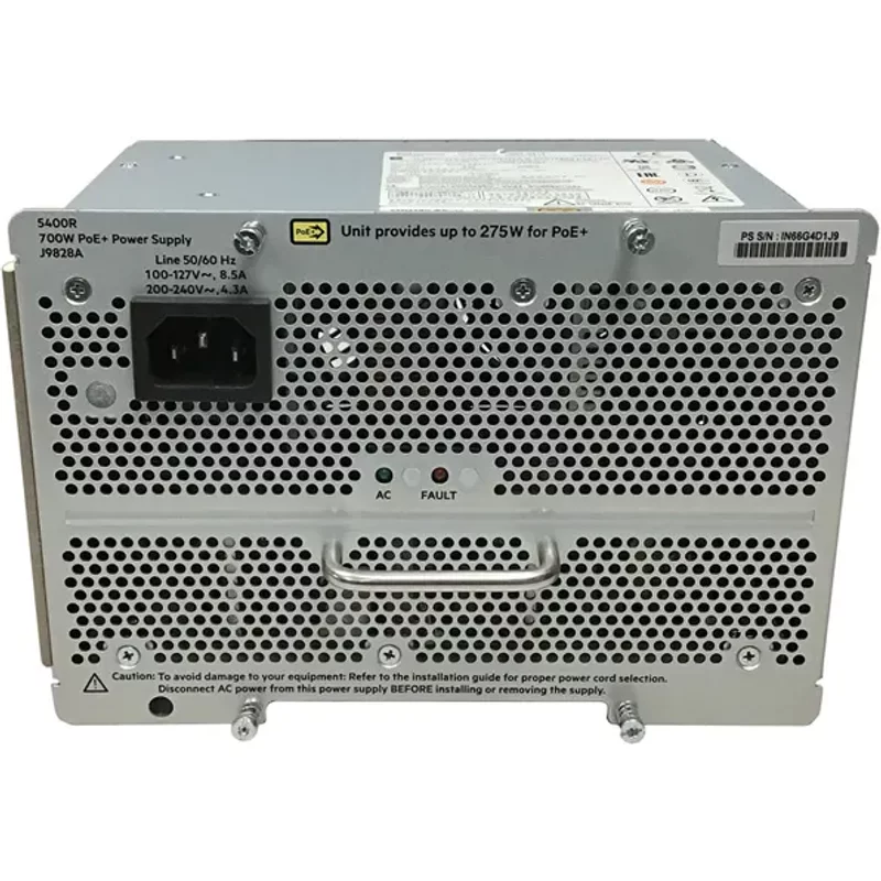 HP J9828A | 700-Watts 200-240V AC 50-60Hz Power Supply for 5400R PoE+ ZL2 Switch — Blocs d'alimentation