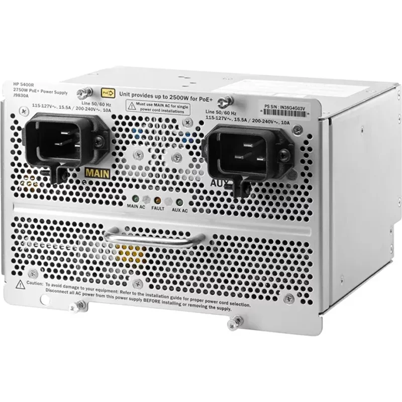 HP J9830-61101 | 2750-Watts 200-240V AC Power Supply for Aruba 5406R/5412R PoE+ ZL2 Switch — Blocs d'alimentation