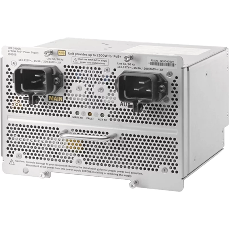 HP J9830BR | 2750-Watts 200-240V AC Power Supply for Aruba 5406R/5412R PoE+ ZL2 Switch — Blocs d'alimentation