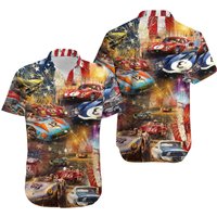 Car Racing Independence Day America Hawaiian Shirt