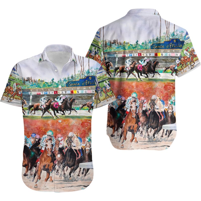 Horse Racing Wild Power Hawaiian Shirt — Chemises décontractées pour hommes