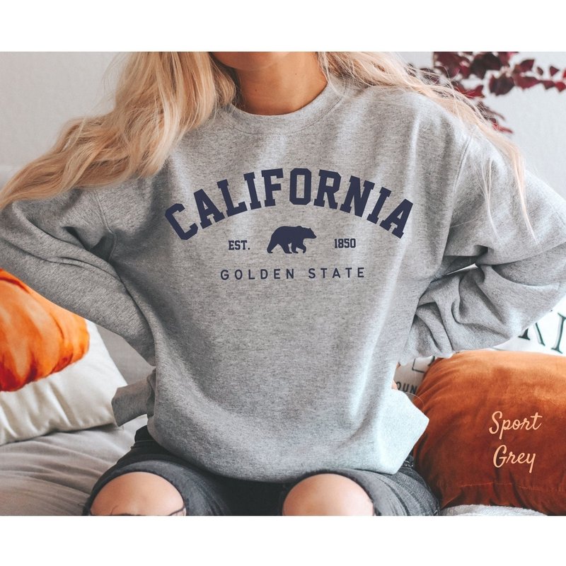 California Sweatshirt, Unisex Soft And Comfortable Crewneck Pullover — Sweats à capuche pour hommes