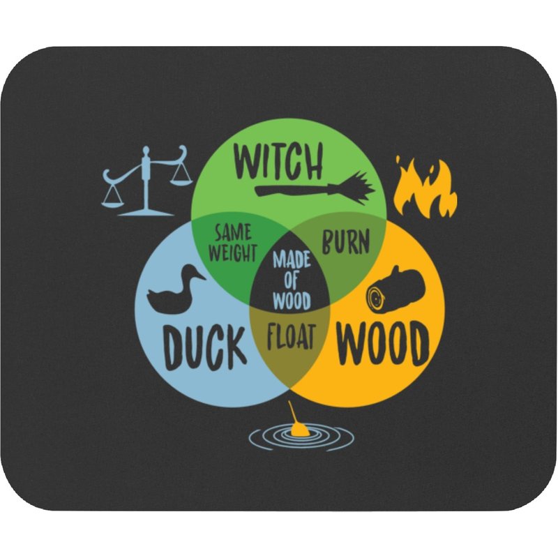 Monty Python Witch Duck Wood Mouse Pads — Mouse Pads & Desk Mats