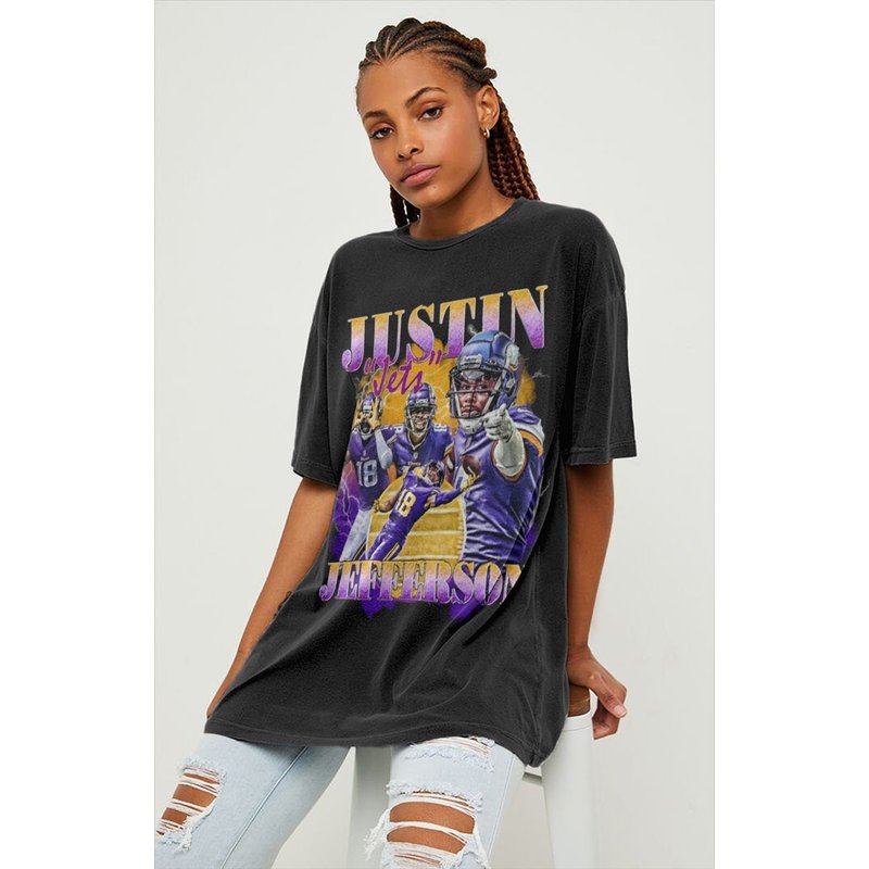 Vintage Justin Jefferson 90s Tshirt, Minnesota Football Shirt — T-shirts pour hommes