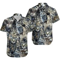 Cat Vintage Flower Hawaiian Shirt