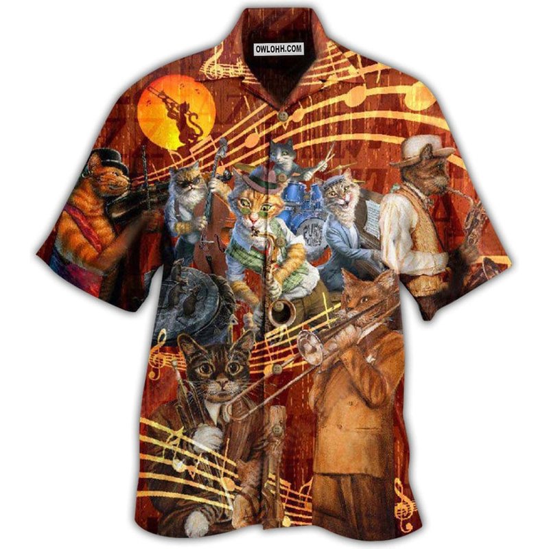 Cat To Be A Jazz Hawaiian Shirt — Chemises décontractées pour hommes