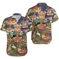 Cat Eating Ramen Lovely Hawaiian Shirt