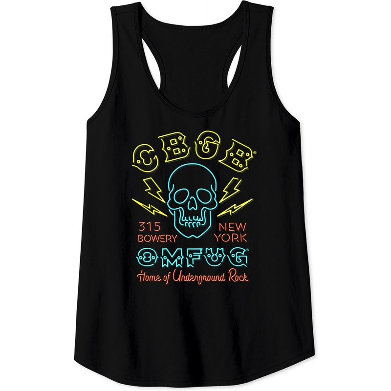 Cbgb Womens Tank Top Racerback Black Tank Neon — T-shirts pour hommes
