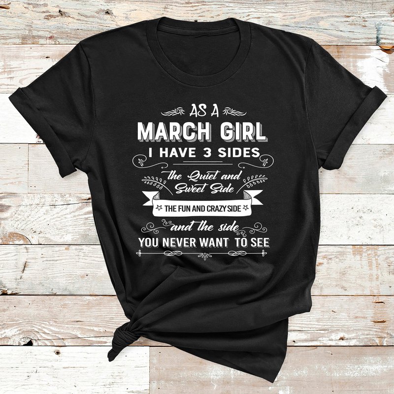 As A March Girl Tshirt, March Month Shirt — T-shirts pour hommes
