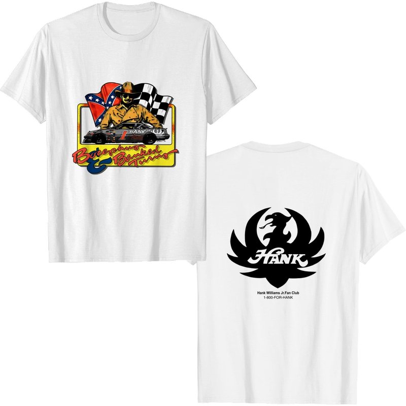 90s Hank Williams Jr. Racing T-shirt, Vtg Hank Williams — T-shirts pour hommes