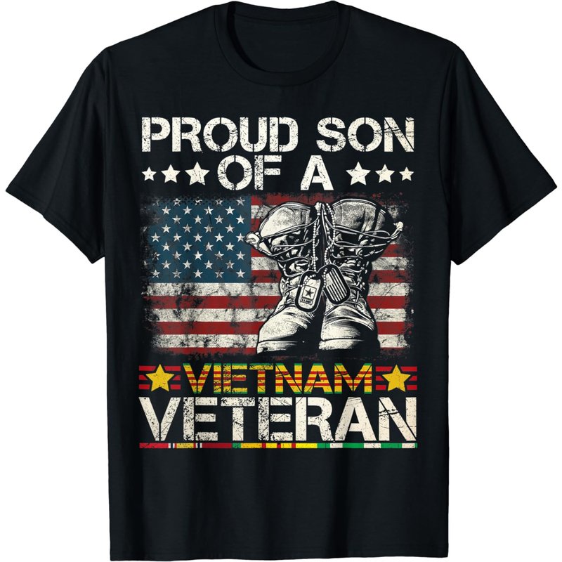Proud Son Of Vietnam Veteran Us Flag T-shirt — T-shirts pour hommes