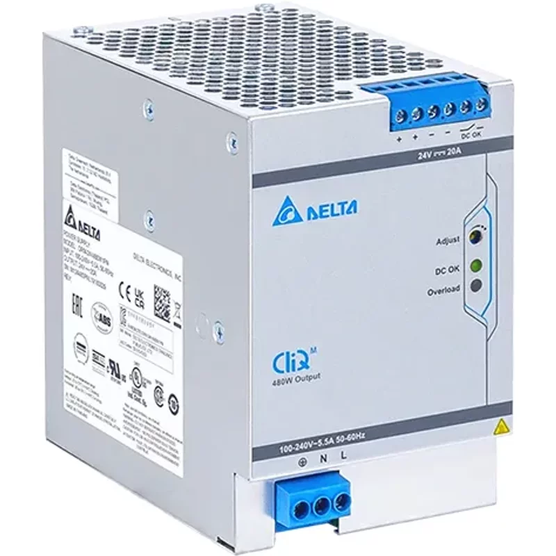 Delta DRM-24V480W1PN | 480-Watt 24V 20A DIN Rail Power Supply — Blocs d'alimentation