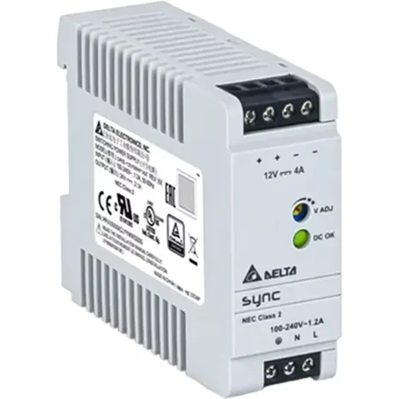Delta DRS-12V50W1NZ | 48-Watt 12V 4A DIN Rail Power Supply — Blocs d'alimentation