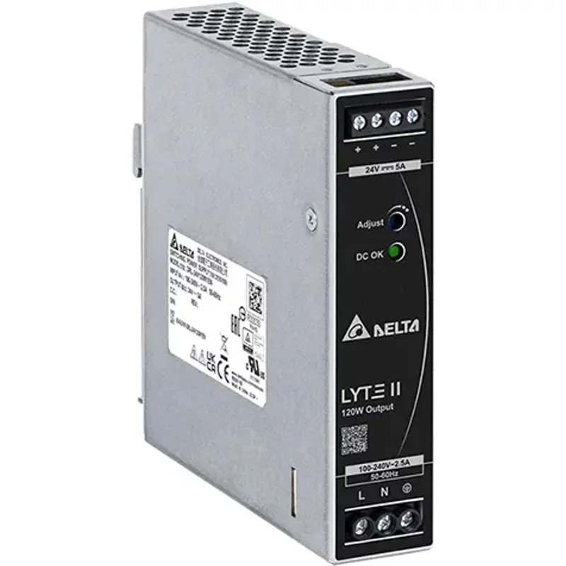 Delta DRL-24V120W1EN | 120-Watt 24V 5A DIN Rail Power Supply — Power Supplies