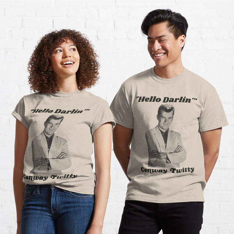 Conway Twitty Hello Darlin' Country Legend Fanart T-shirt — T-shirts pour hommes
