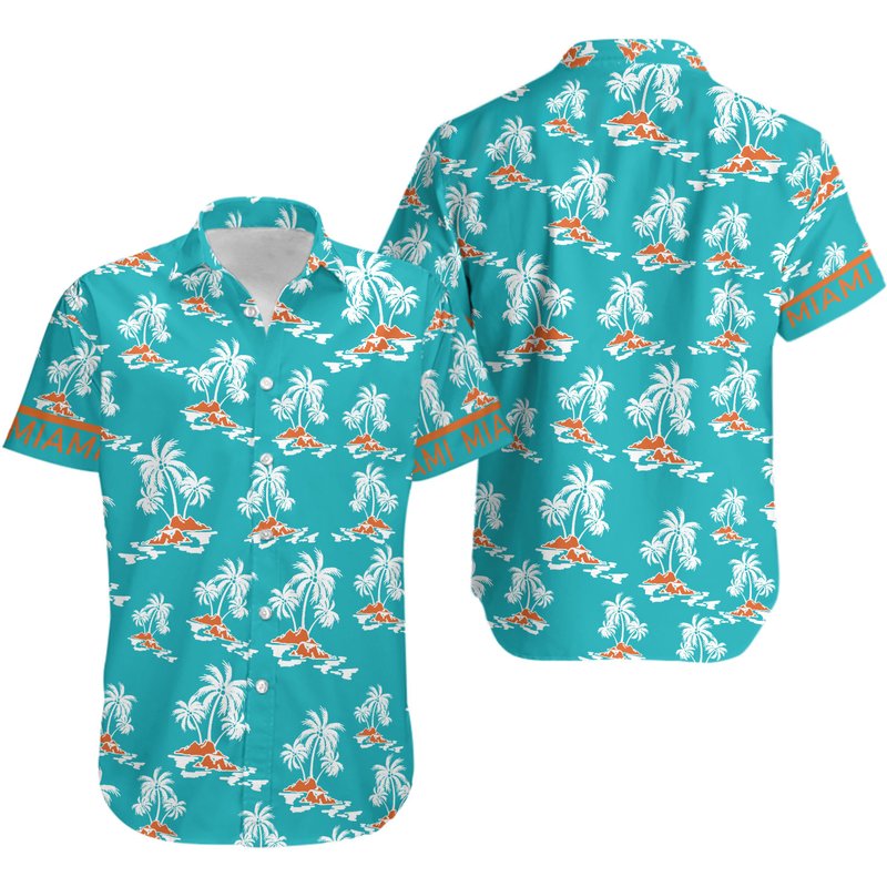 Miami Hawaii Beach Button Up Shirt — Chemises décontractées pour hommes