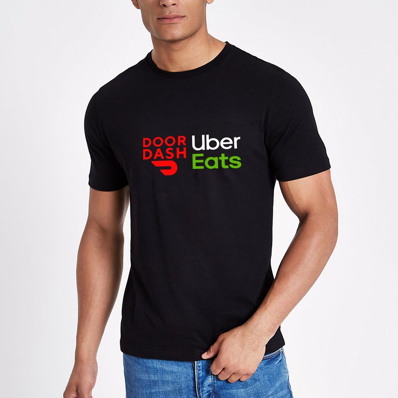 Doordash, Uber Eats Cotton Tee T-shirt — Mens T Shirts