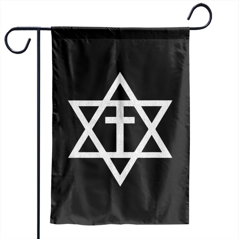Messianic Cross Star Of David Garden Flags — Drapeaux décoratifs