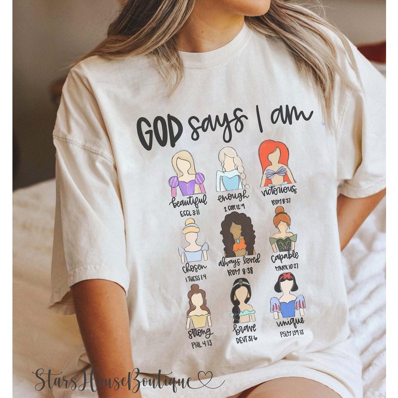 Princesses God Says I Am Comfort Color Shirt, Team Princess Shirt — T-shirts pour hommes