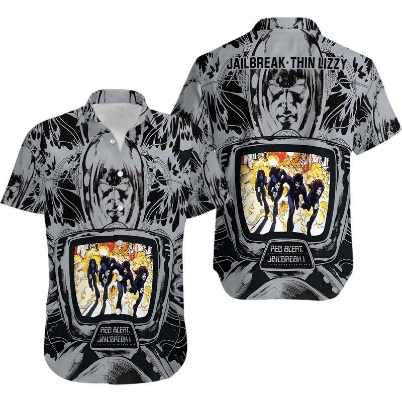 Thin Lizzy Vintage Hawaiian Shirt — Chemises décontractées pour hommes