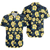 Hawaiian Style Yellow And Black Men's Hawaiian Shirt