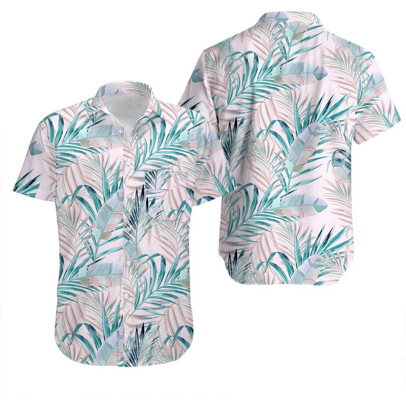 Hawaiian Style Light Blue Men's Hawaiian Shirt (aop) — Chemises décontractées pour hommes