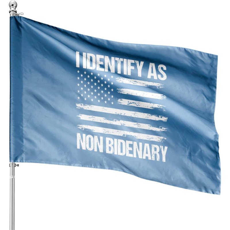 I Identify As Non Bidenary House Flags — Drapeaux décoratifs
