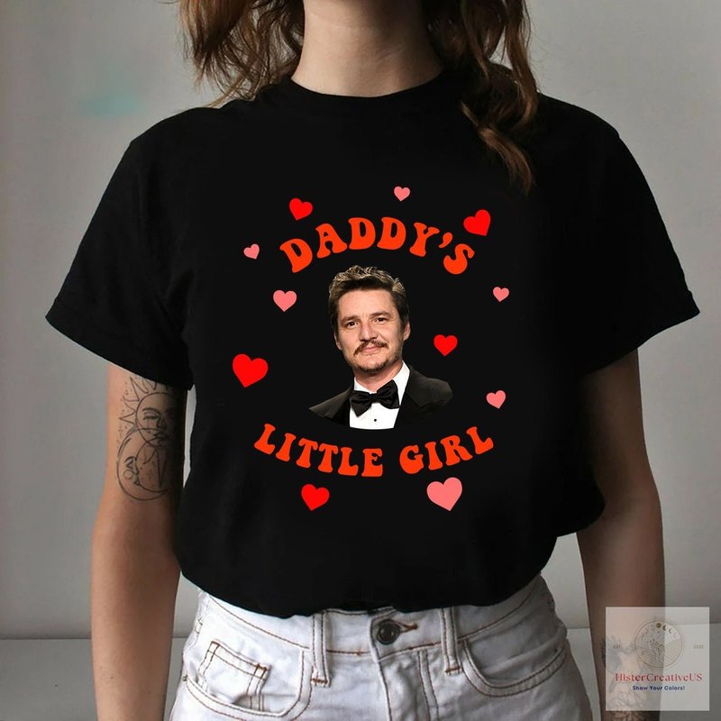 Pedro Pascal Daddys Little Girl Shirt, Pedro Pascal Vintage T-shirt — T-shirts pour hommes