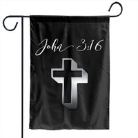 John 3:16 With Cross And Verse T Garden Flags