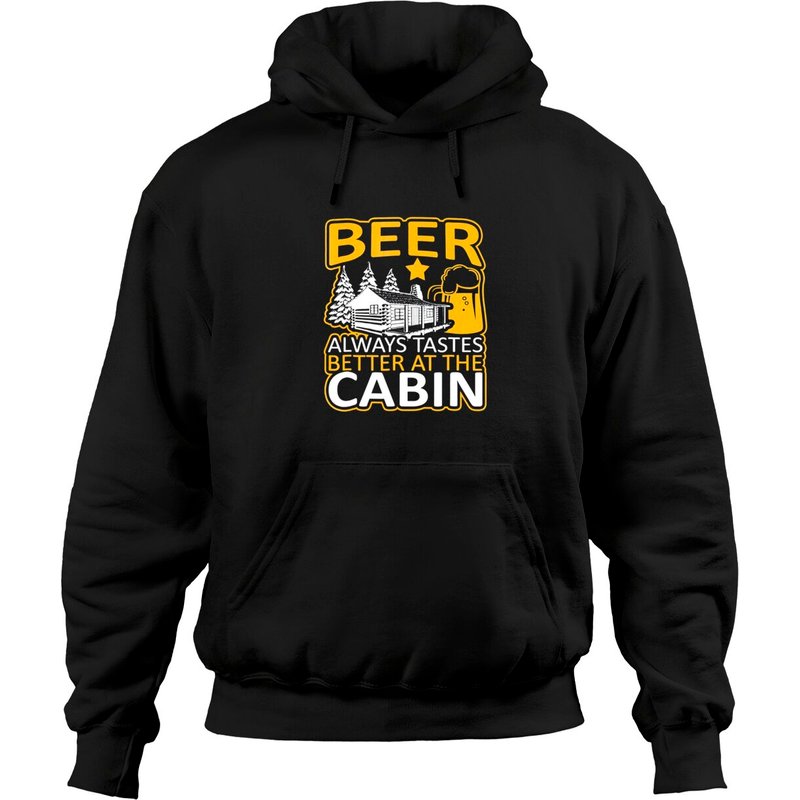 Beer Always Tastes Better At The Cabin Graphic Hoodies — Sweats à capuche pour hommes