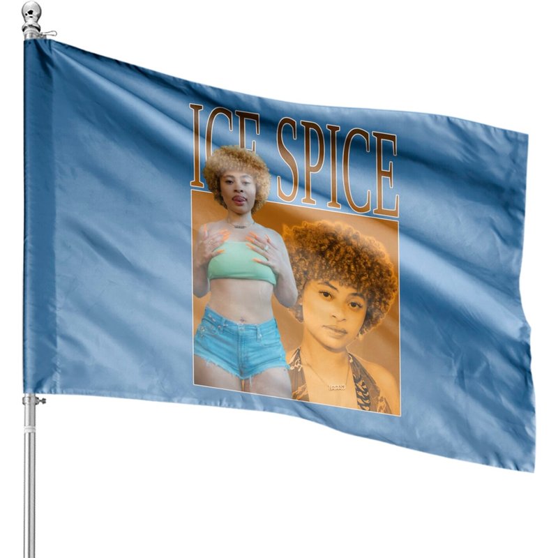 Sale- Ice Spice Graphic House Flags — Drapeaux décoratifs