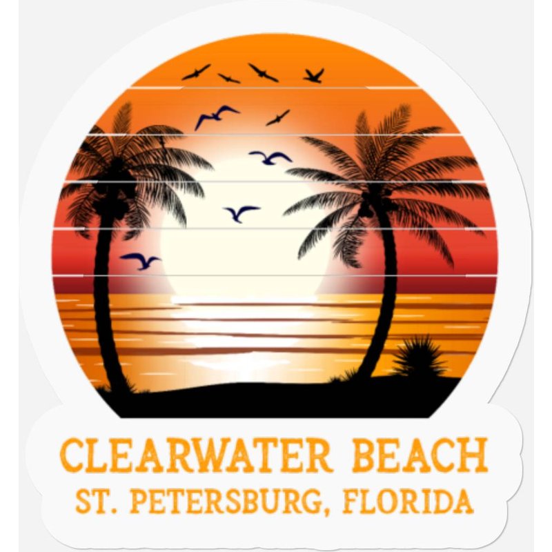 Clearwater Beach St. Petersburg Florida Summer Sun Stickers — Stickers & Decals