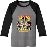 Vintage 80s Ufo Concert Tour Crewneck Short Sleeve Black Baseball Tees