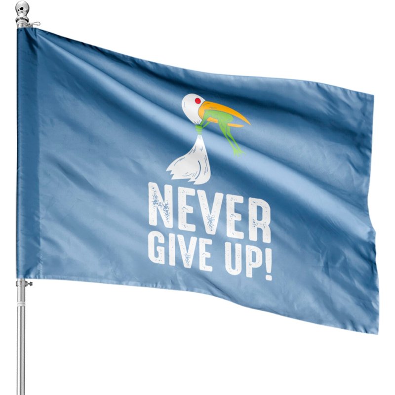 Don't Give Up Stork And Frog - Fighting Animal House Flags — Drapeaux décoratifs