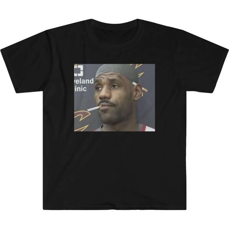 Lebron James Ciggarette Meme Shirt — Mens T Shirts